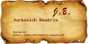 Jurkovich Beatrix névjegykártya